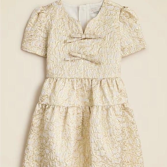 J. Crew Other - J.CREW Crewcuts Collection Girls puff-sleeve dress in metallic leopard jacquard